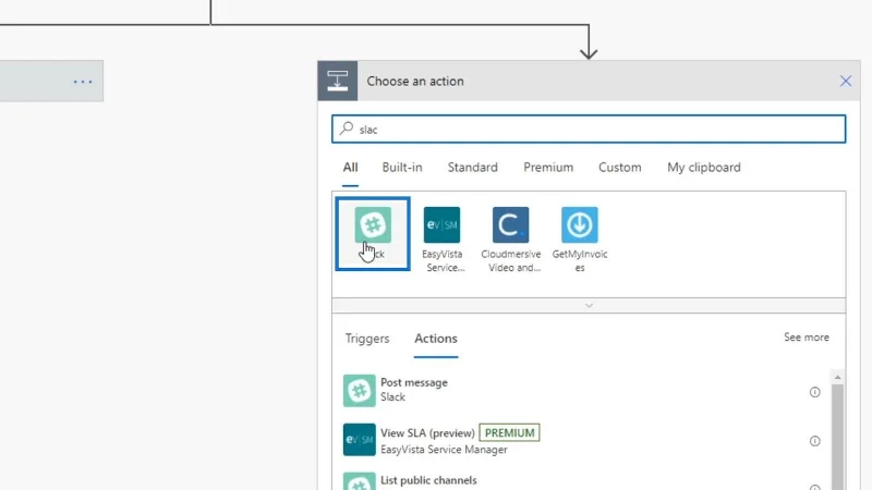 Configuration du connecteur Slack