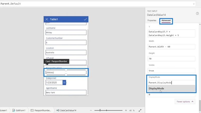 Skrin PowerApps: Mengedit Dan Mengemas kini