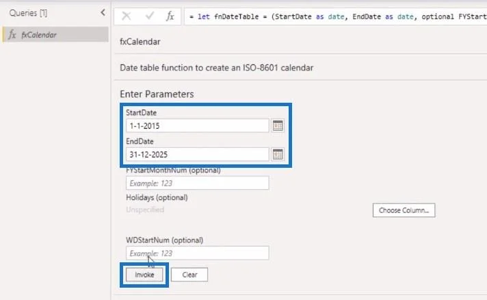 Jadual Tarikh Lanjutan Power Query M Fungsi
