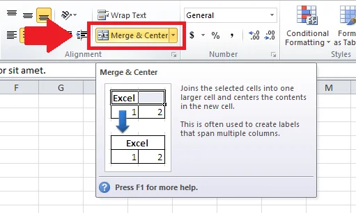 Excel'de birleştirme