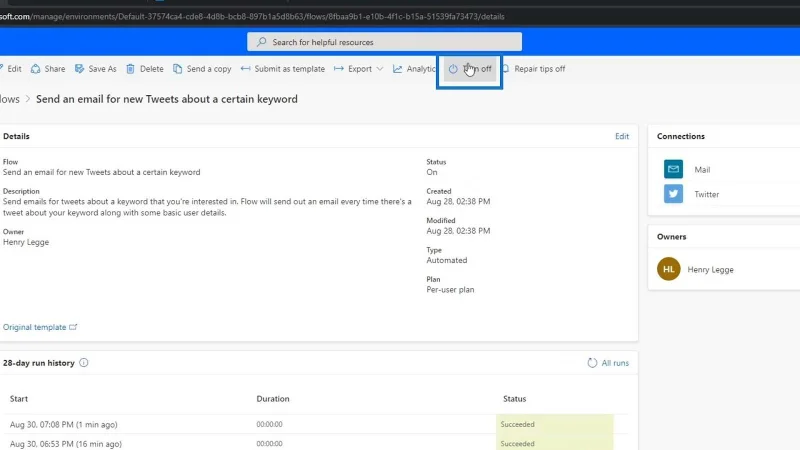 Tutorial Microsoft Flow – Segera Lwn.  Aliran Automatik