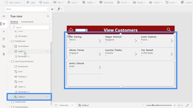 Skrin Butiran MS Power Apps Dan Skrin Borang