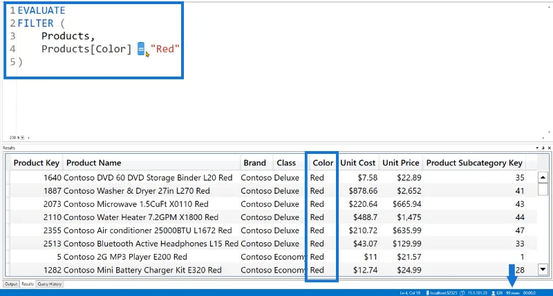 DAX Studio EVALUATE Kata Kunci: Contoh Asas