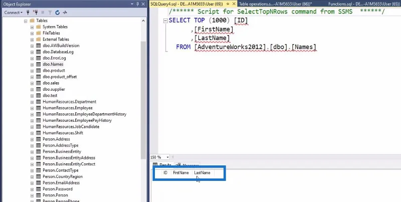 การใช้งานตาราง SQL เบื้องต้น