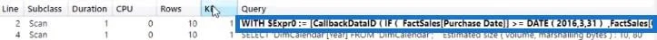 Problem z wydajnością w DAX Studio: CallBackDataID