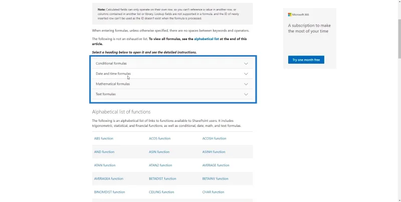 คอลัมน์จากการคำนวณใน SharePoint |  ภาพรวม