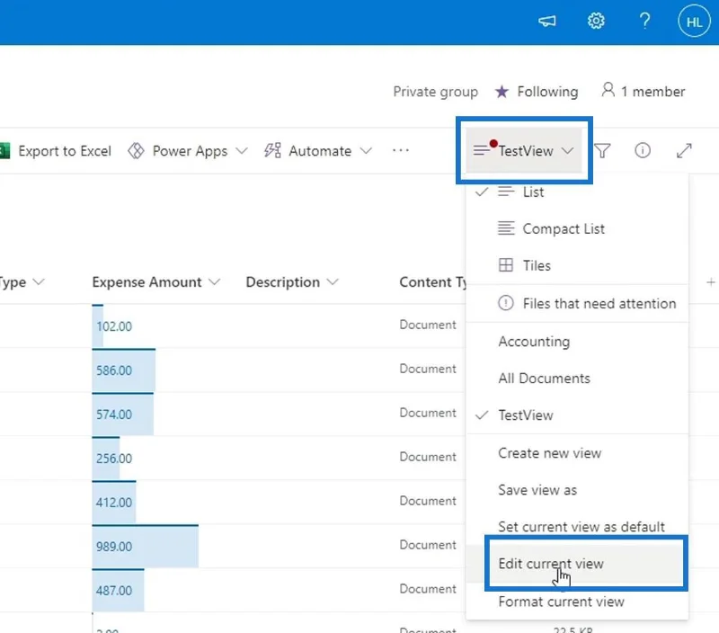 มุมมอง MS SharePoint |  การสร้างและการบันทึก