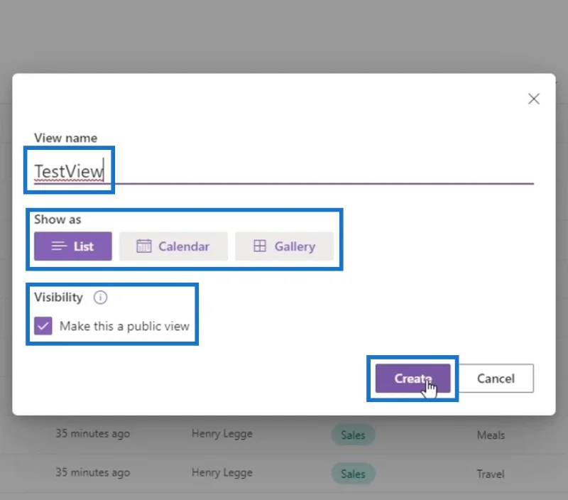มุมมอง MS SharePoint |  การสร้างและการบันทึก