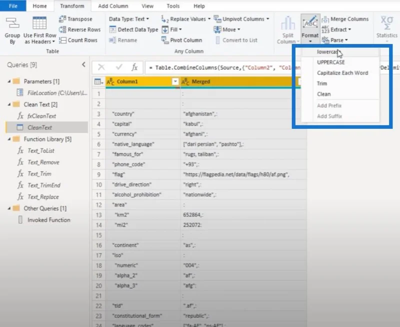 Mencipta Fungsi Pembersihan Teks Tersuai Dalam Power Query