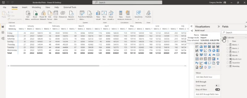 การแสดงภาพเมทริกซ์ใน LuckyTemplates