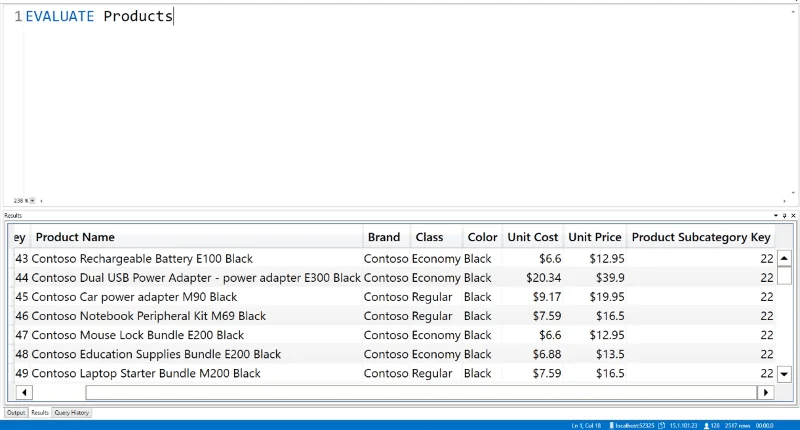DAX Studio EVALUATE Kata Kunci: Contoh Asas