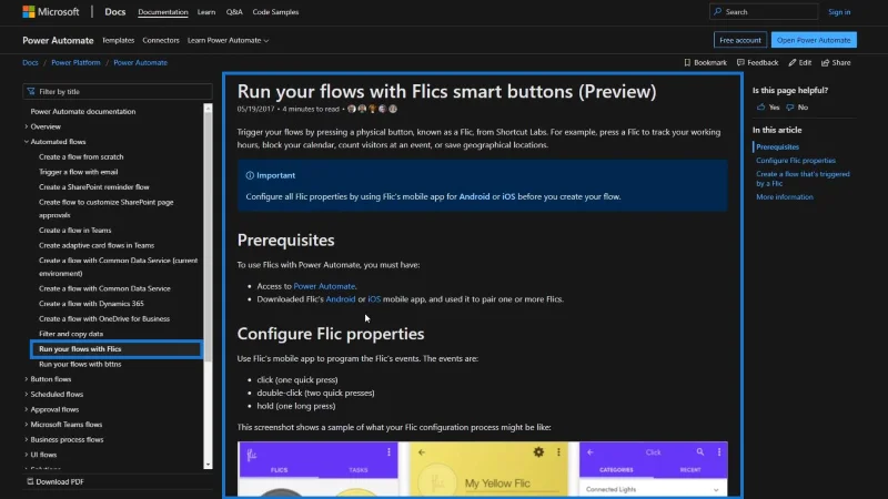 Déclencheurs dans les flux Power Automate