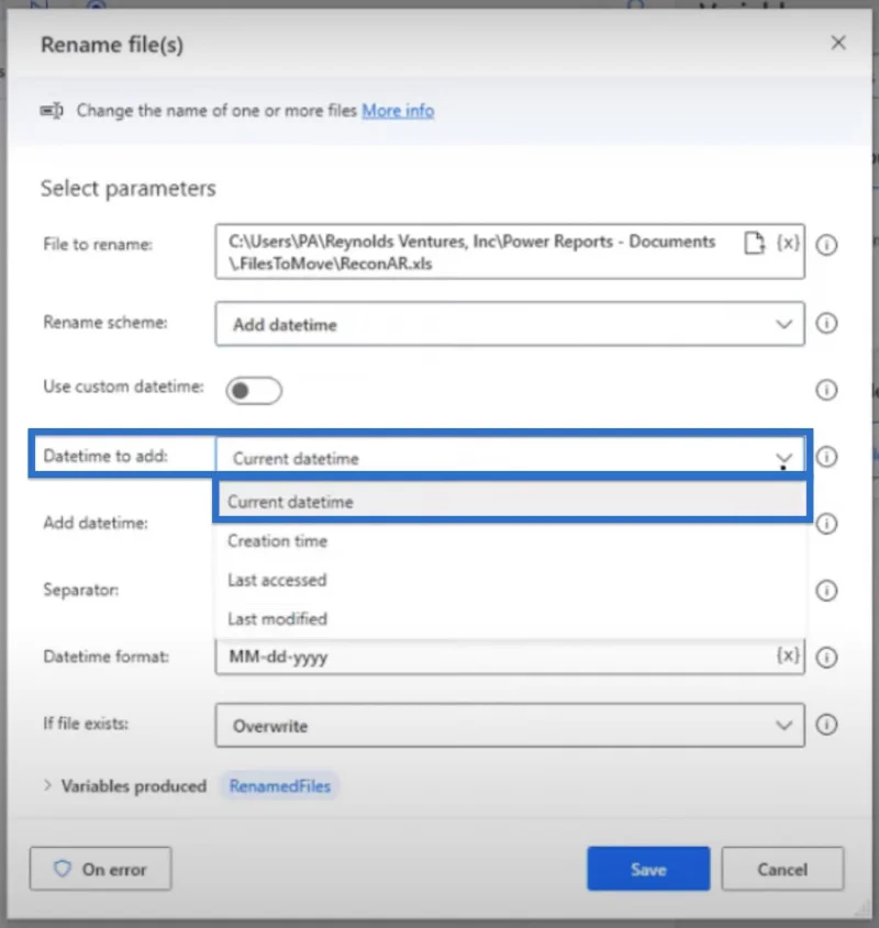 Tambahkan Tarikh Pada Nama Fail Dalam Desktop Power Automate