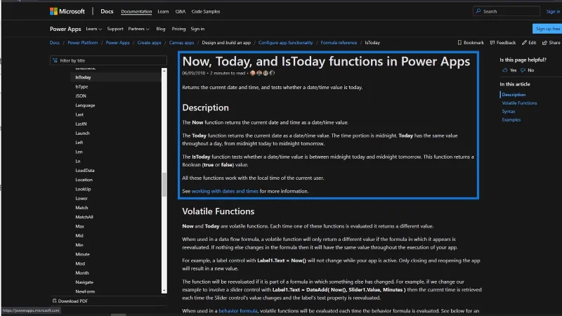 Fungsi Dan Formula PowerApps |  Satu Pengenalan
