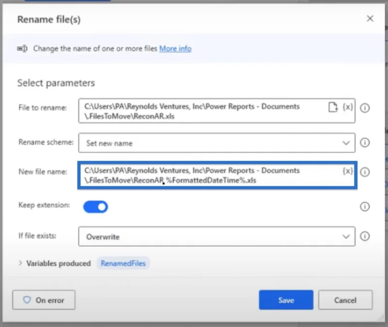 Tambahkan Tarikh Pada Nama Fail Dalam Desktop Power Automate