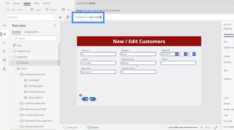 Skrin Butiran MS Power Apps Dan Skrin Borang