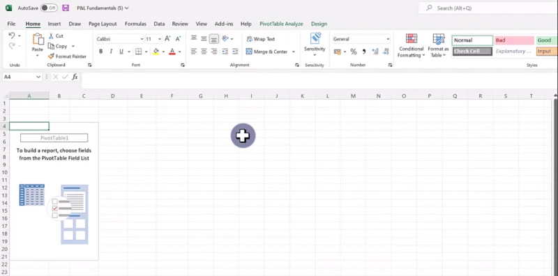 Integrasi LuckyTemplates Excel Untuk Penyata P&L