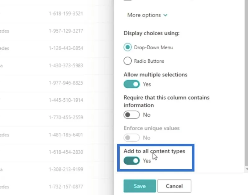Menambah Medan Pilihan SharePoint Dalam Senarai