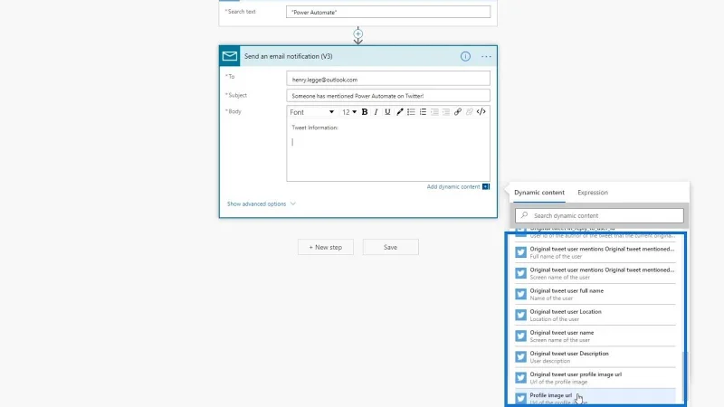 Power Automate Gambaran Keseluruhan Kandungan Dinamik