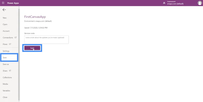Veröffentlichen von PowerApps-Anwendungen und Ändern der Bildschirmreihenfolge