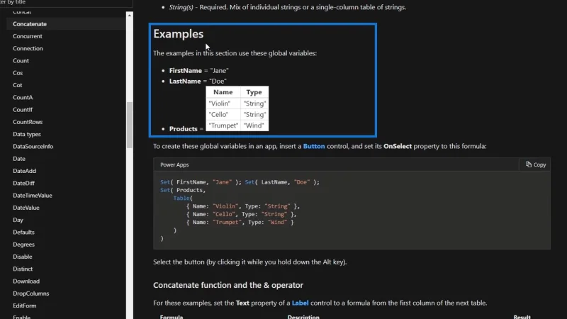 Fungsi Dan Formula PowerApps |  Satu Pengenalan