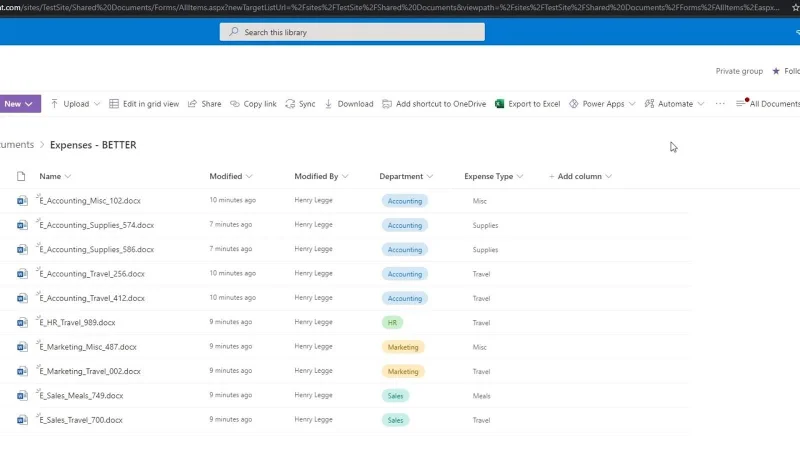 Hinzufügen von Metadaten in SharePoint mithilfe von Spalten