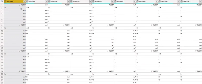 Reka Letak Kalendar Kepada Format Jadual Menggunakan Power Query