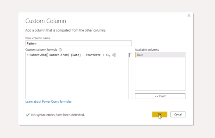 Power Query M: Corak 0-1 Bergantian Dalam Jadual Tarikh