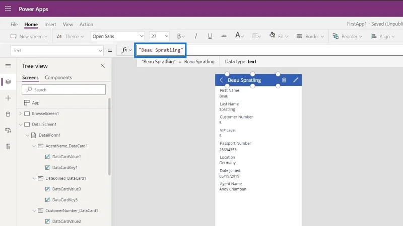 Kad Data PowerApps Dan Tugasan Harta