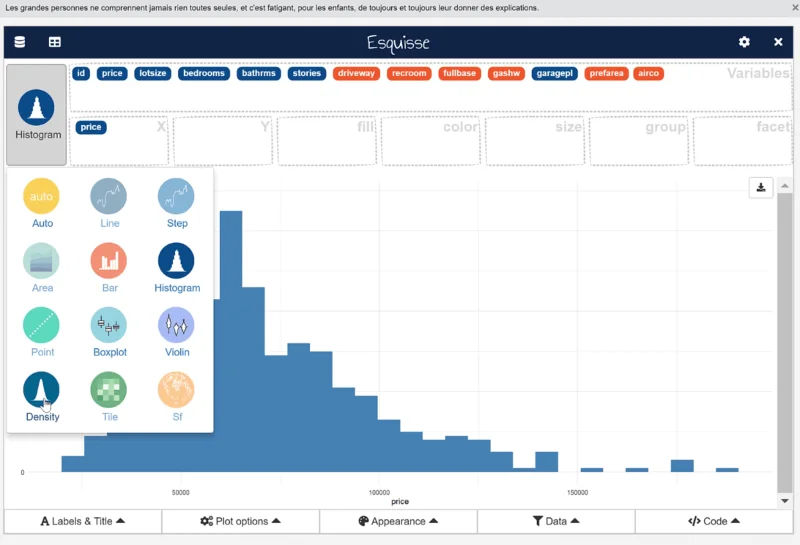 GGPLOT2 Dalam R: Visualisasi Dengan ESQUISSE