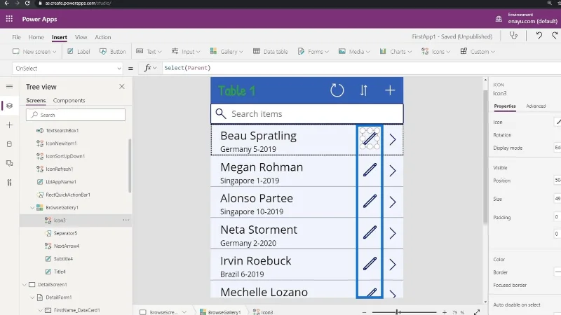 Gambaran Keseluruhan Konteks Navigasi PowerApps