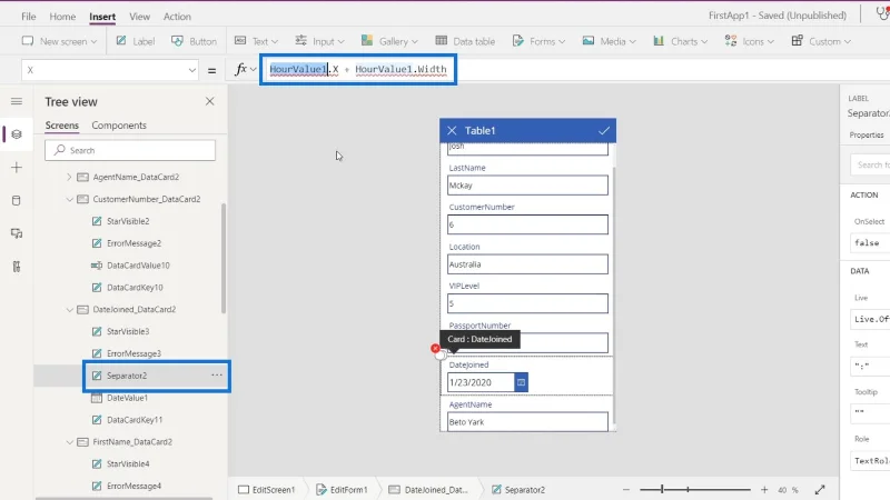 Skrin PowerApps: Mengedit Dan Mengemas kini