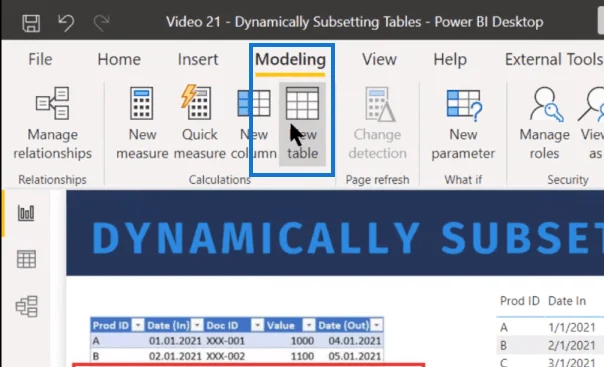 Visual Jadual Dalam LuckyTemplates |  Subset Dinamik