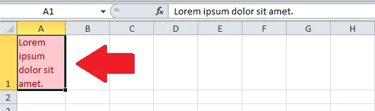 Excel'de kaydırılmış metin
