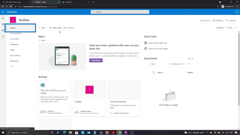 Tapak SharePoint |  Reka Letak Dan Panduan Menu