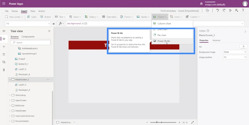 Carta PowerApps, Graf Dan Imej Dinamik