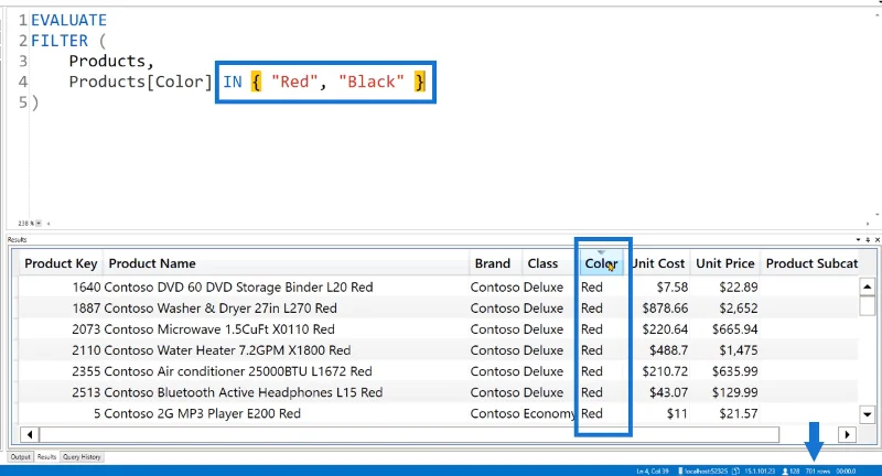 DAX Studio EVALUATE Kata Kunci: Contoh Asas