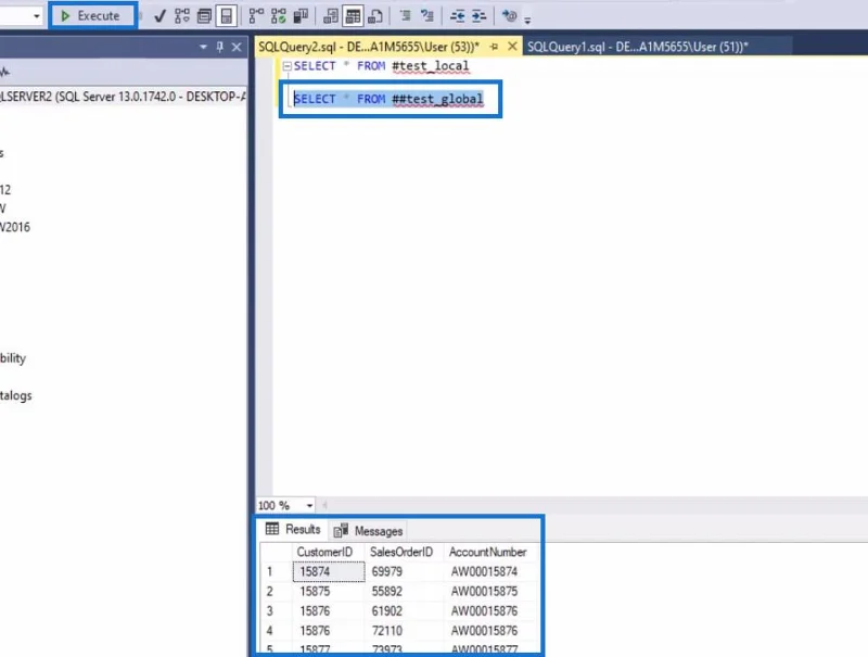 Jadual Dan Pandangan SQL Temp Untuk Pengguna LuckyTemplates
