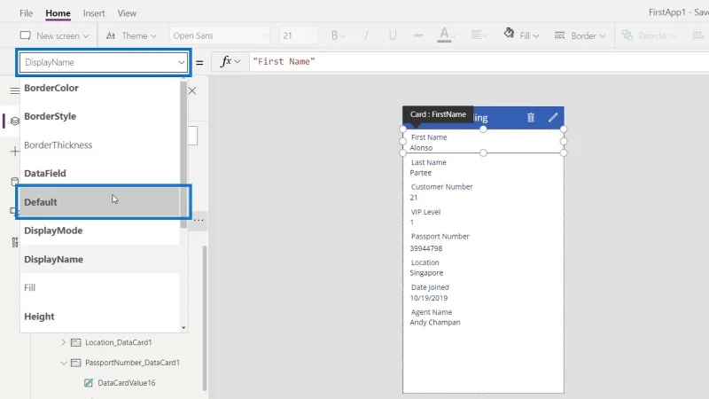 Kad Data PowerApps Dan Tugasan Harta