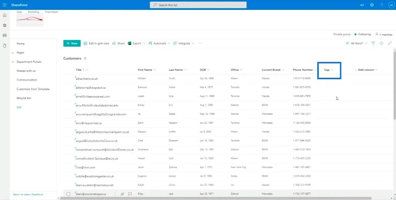 Menambah Medan Pilihan SharePoint Dalam Senarai