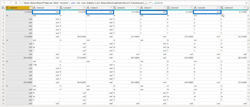 Mengubah Tata Letak Jenis Kalendar Menjadi Format Jadual Dalam LuckyTemplates Menggunakan Editor Pertanyaan