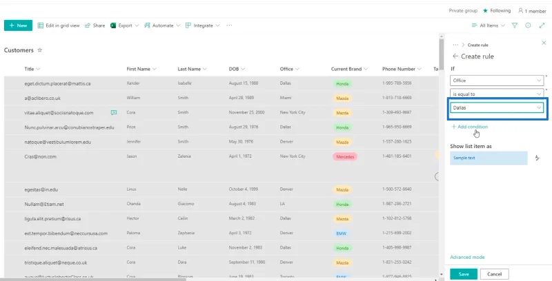 Panduan Pemformatan Senarai SharePoint
