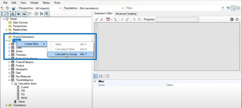 Use el editor tabular para crear grupos de cálculo en LuckyTemplates