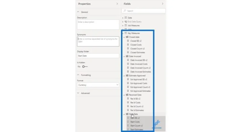 Création de tables de mesures et de sous-dossiers dans LuckyTemplates