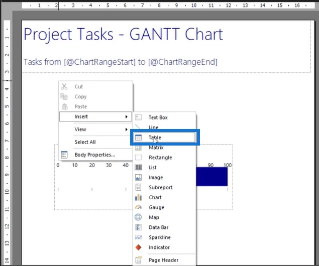 Cipta Carta Gantt Dalam LuckyTemplates Report Builder