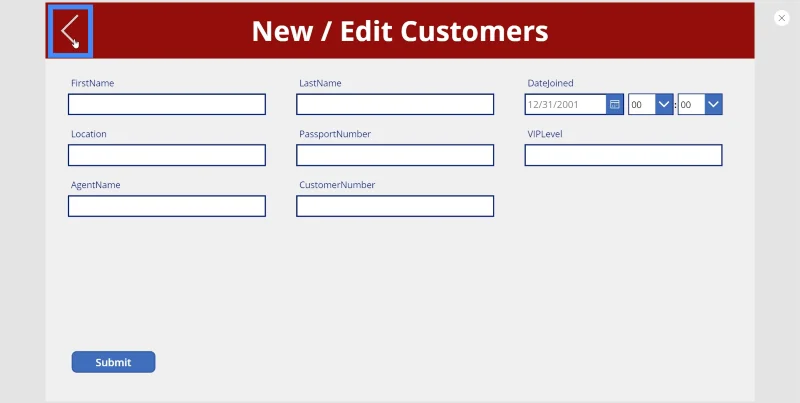 Skrin Butiran MS Power Apps Dan Skrin Borang