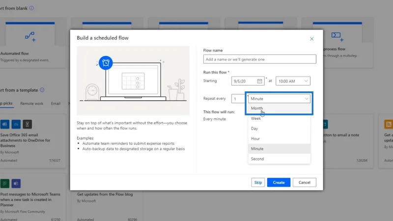 Aliran Kerja Berjadual Dalam Microsoft Power Automate