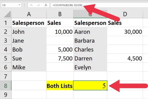 5 Cara Cara Mengira Sel Bukan Kosong Dalam Excel: Langkah Demi Langkah