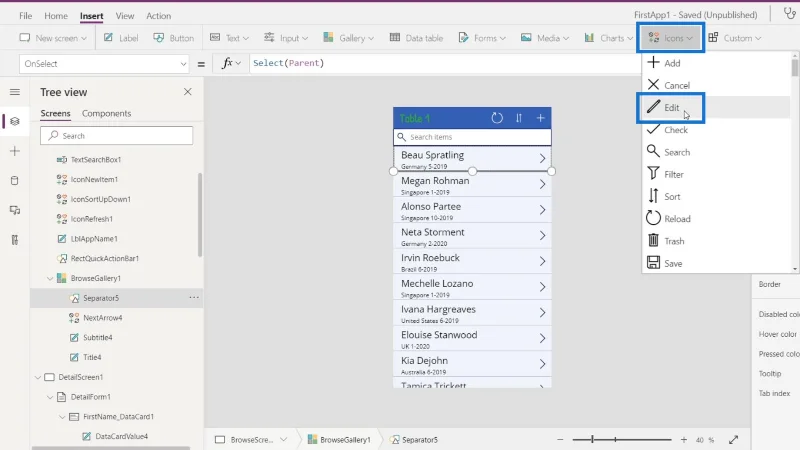 Gambaran Keseluruhan Konteks Navigasi PowerApps