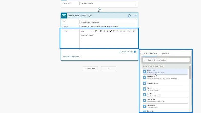 Power Automate Gambaran Keseluruhan Kandungan Dinamik